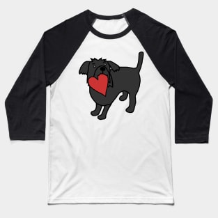 Cute Dog with Love Heart for Valentines Day Baseball T-Shirt